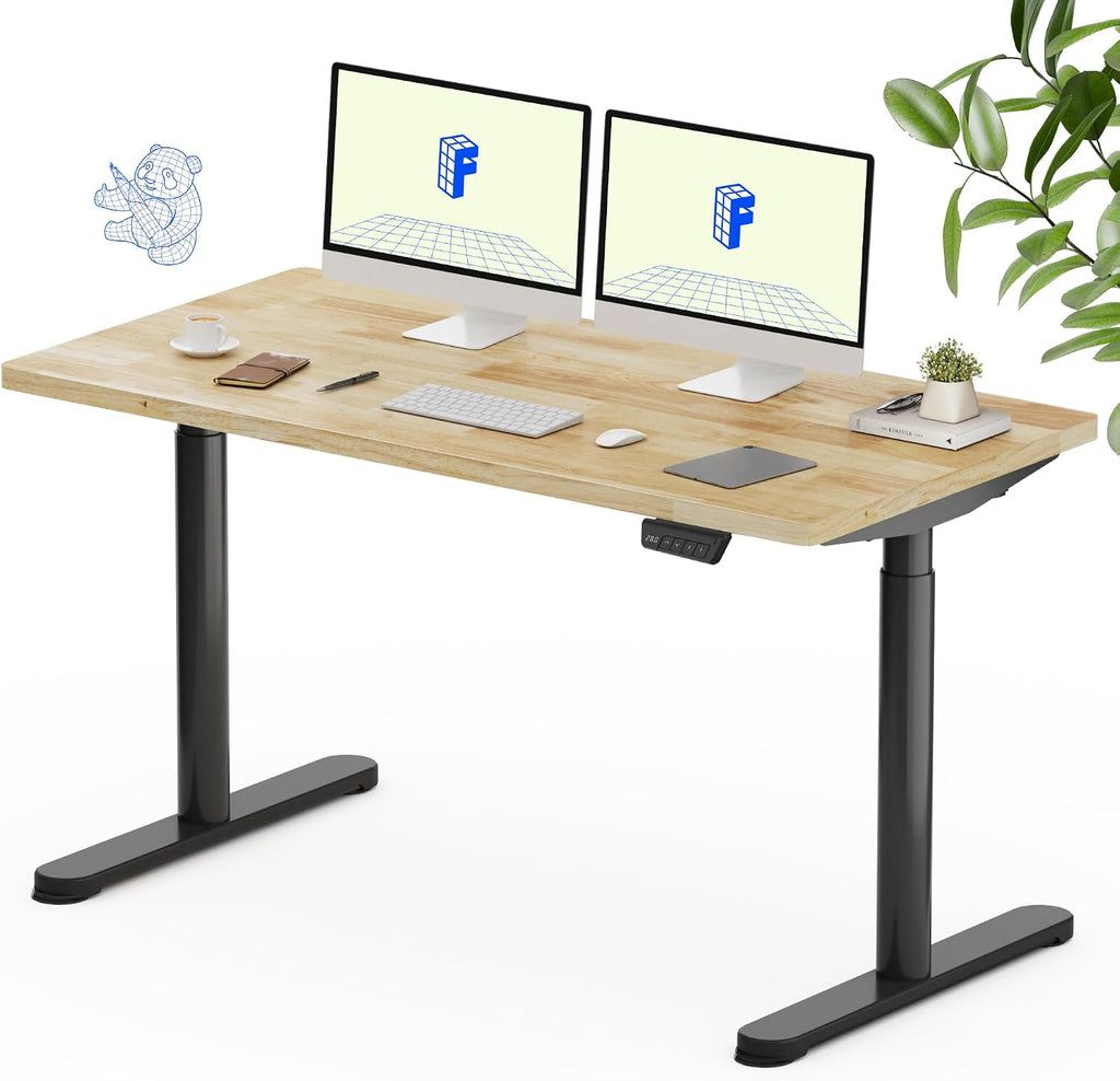 FLEXISPOT Solid Rubberwood Electric Standing Desk