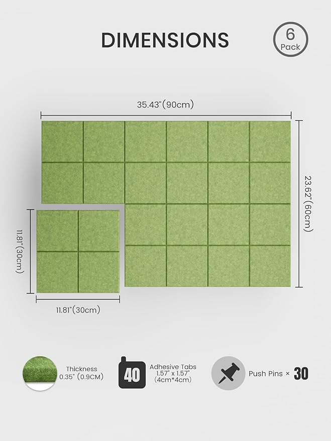 Bumusty Large Cork Board Alternative-36 x24 Felt Bulletin Board Tiles, - Image 2