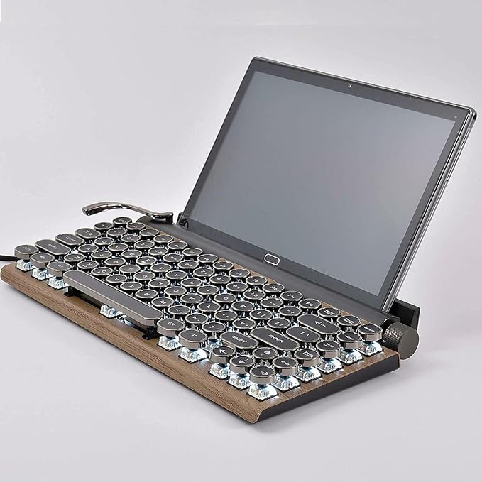 Adventurers Typewriter-Style Retro Mechanical Keyboard LED Backlight 83 Keys - Image 7