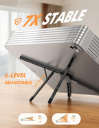Lamicall Portable Laptop Stand for Desk & Travel 0.47in Ultra-Slim 10-15.6" | Foldable Aluminum Laptop Riser, Adjustable Computer Holder for Office Home College fit MacBook Neo Air HP Dell iPad Tablet
