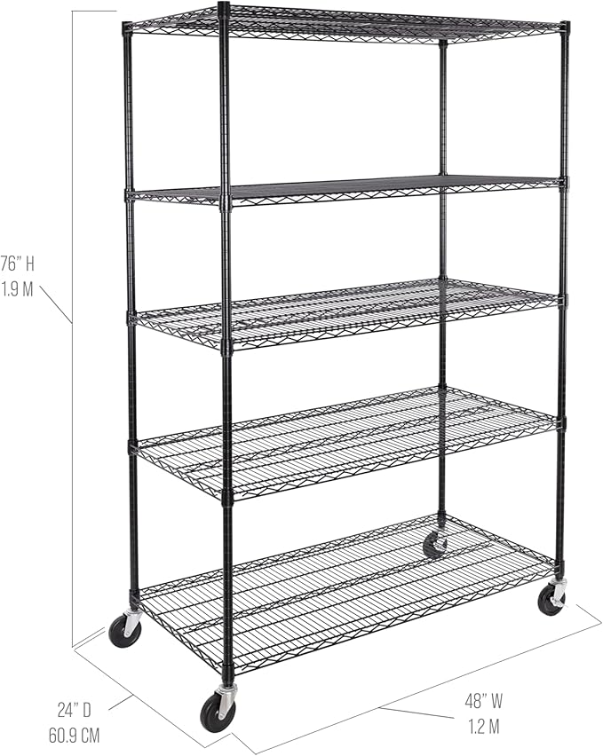 Seville Classics UltraDurable Heavy Duty NSF Solid Steel Wire Rack Storage Unit - Image 3