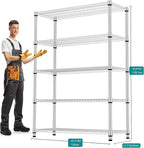 M MZG 5 Tiers Shelf Metal Storage Shelves 3300 lbs Steel Storage Shelving - Image 3