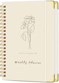 Undated Weekly Planner with Metal Corner Hardcover Notebook, A5 Size Journal by KAICNPAPER