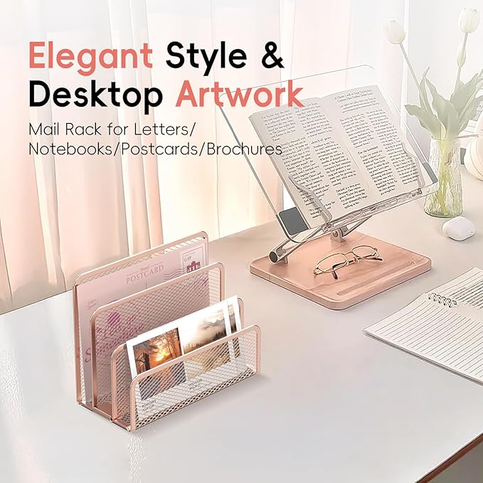 SUPEASY Mail Organizer for Desk, Mesh Metal Mail Holder Countertop - Image 4