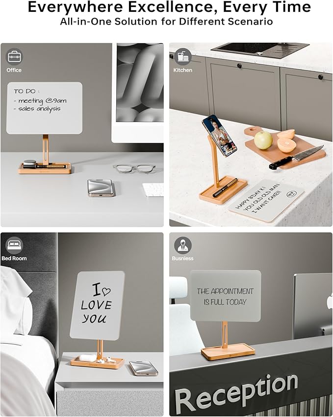 YEOUX Premium Desktop Glass Whiteboard & Magnetic Phone Stand 2-in-1 | 360° - Image 6