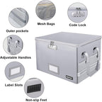 ENGPOW File Box with Lock, Fireproof Document Box with Pockets, Collapsible - Image 4