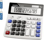 Desk Calculator 12 Digit Extra Large 4.3-Inch LCD Display, Two Way Power by yxzzhx