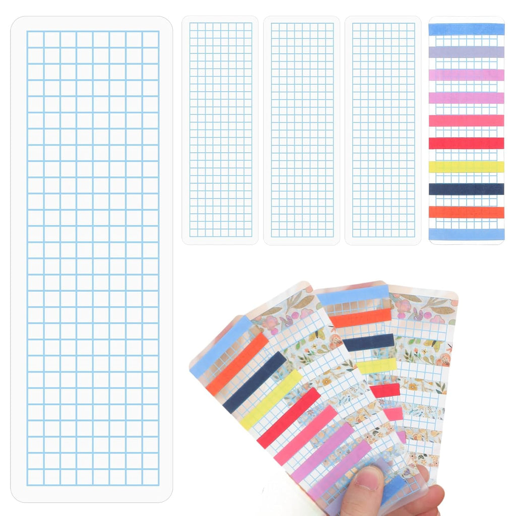 STOBOK 40Pcs PVC Washi Cards Tape Organizer Thick Rounded Corner Plastic Organizer for Scrapbooking DIY Crafts and Journaling Decorative Washi Cards