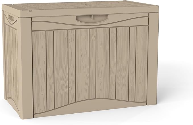 PATIOEASY 45GAL Deck Box -Grey, Lockable Patio Outdoor Storage Box by Unknown