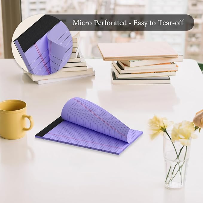 Nichela 6 Pack Note Pads 5 x 8 Inch Colored Small Legal Pads 5 x 8 Notepad - Image 3