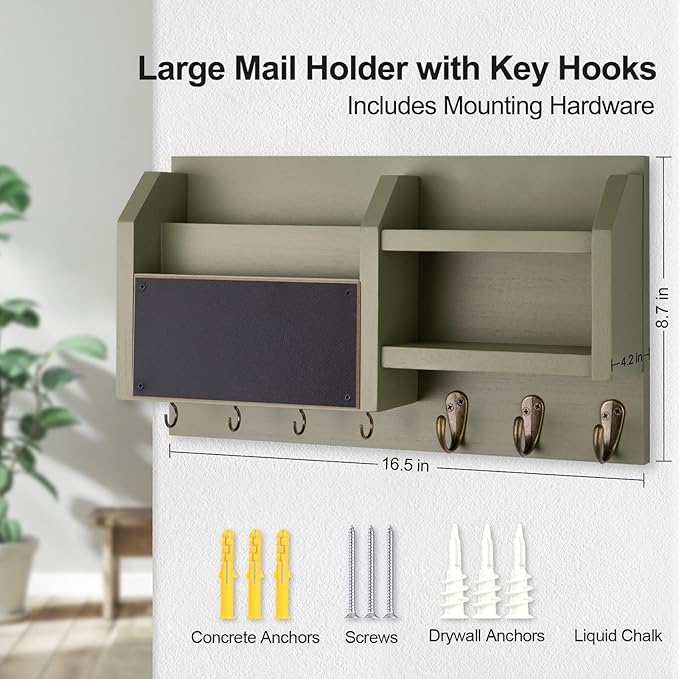 Lwenki Mail and Key Holder – Wall Mount Key Hanger - Image 6