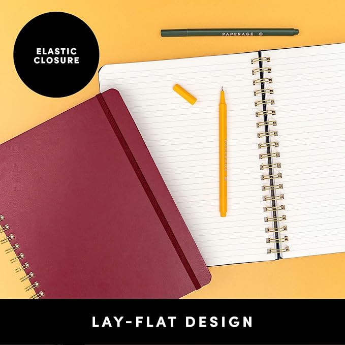 PAPERAGE Lined Spiral Journal Notebook, 160 Pages, Large B5 Hardcover Journal - Image 3
