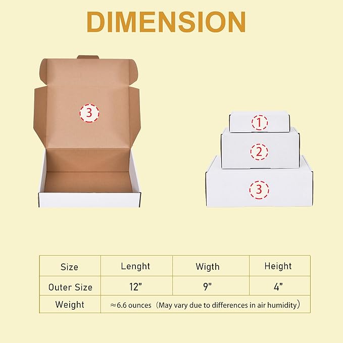 WINHPH 12x9x4 Inches Shipping Boxes Set of 20, Literature Mailer Box Packaging - Image 2