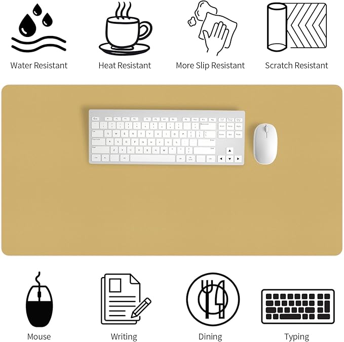 Bloss Light Yellow Desk Mat 31.5"x15.7", Desk Matt - Image 4