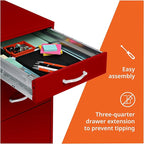 LYS SOHO Box/File/File Mobile Red File Cabinet, 3 Drawer - Image 6