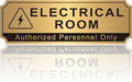 Electrical Room Sign for Business Door，Self-Adhesive Durable Brushed Gold by LUHIMO