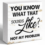 WUZYOU Workplace Wooden Block Sign Not My Problem Quote 5x5x1 INCH Sign by WUZYOU
