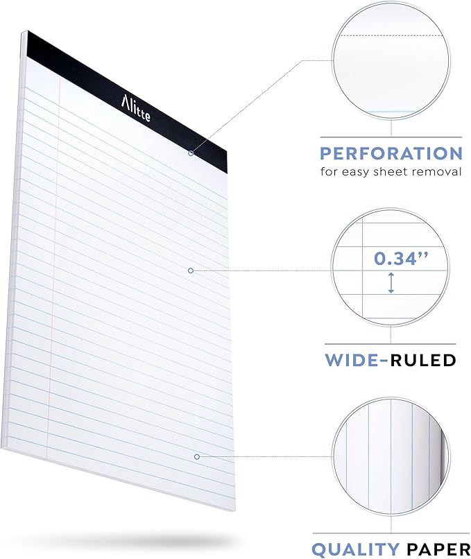 Alitte Legal Notepads 8.5 x 11, No Ink Bleeding - Image 2