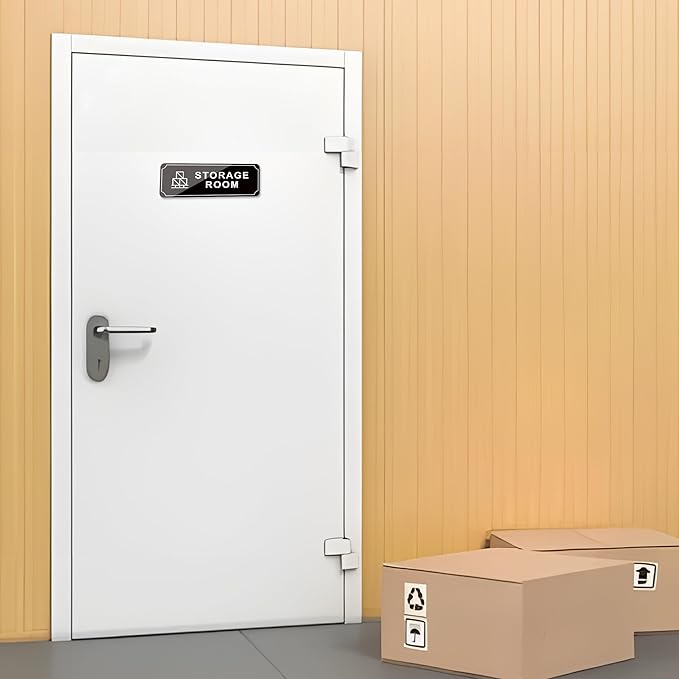 Storage Room Door Sign for Business, Self-Adhesive Durable Modern Storage Room - Image 6