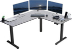 VIVO Electric Corner 63 x 55 inch L-Shaped Standing Desk, Memory Height