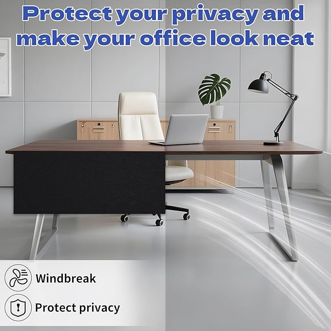 Under Desk Privacy Panel 62 x 15 Inch Self-Adhesive Modesty Panel Table Skirts - Image 6