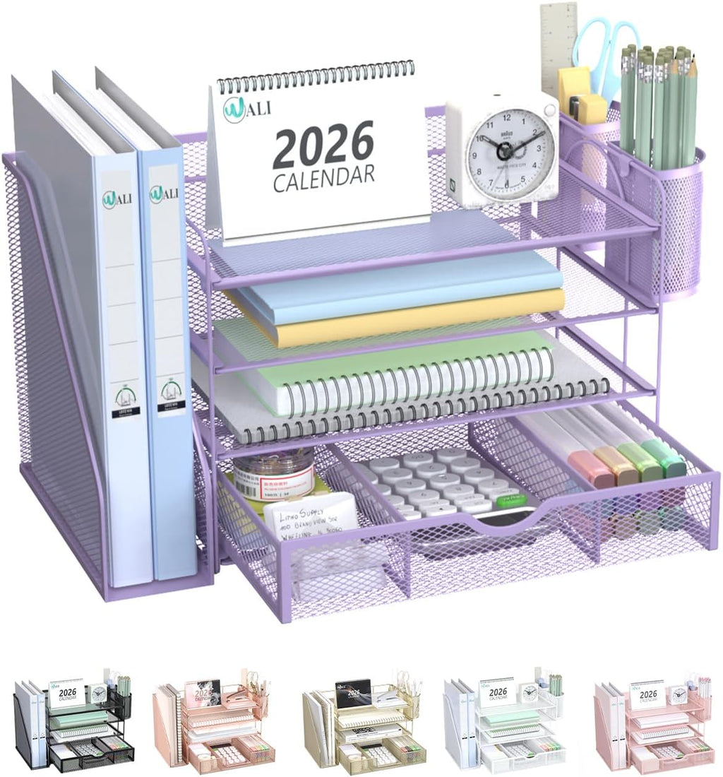 wali desk file organizer, 4 tier desktop paper, main product view
