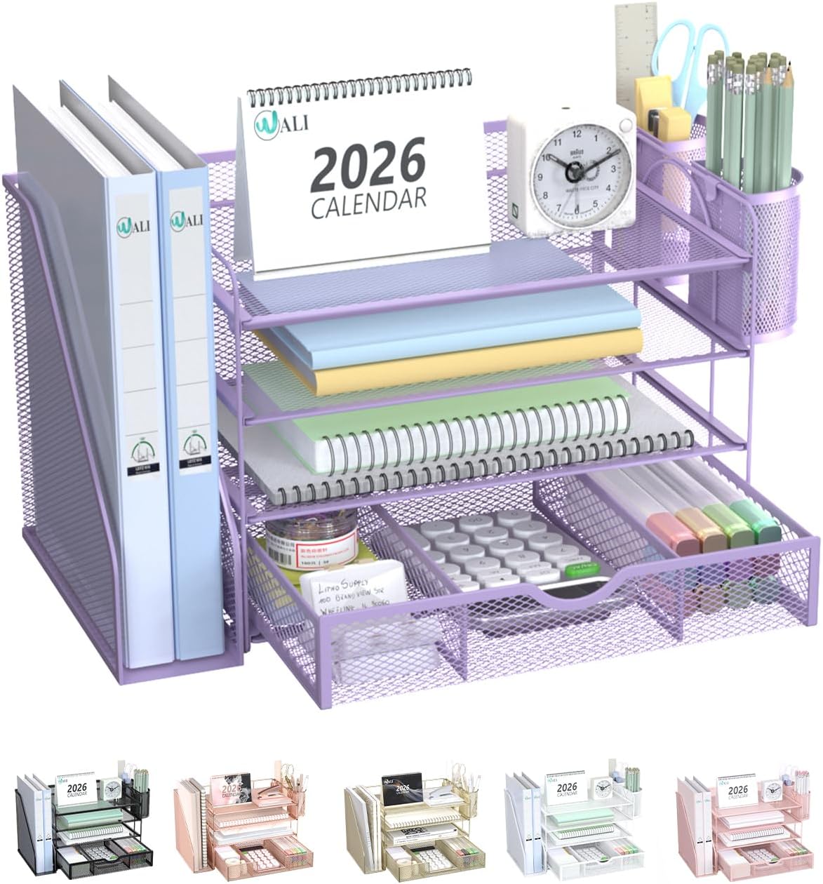 wali desk file organizer, 4 tier desktop paper, main product view