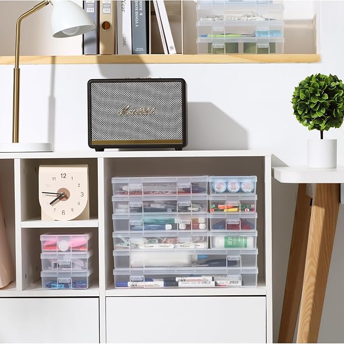 novelinks Stackable Plastic Clear Storage Box Containers - Image 7