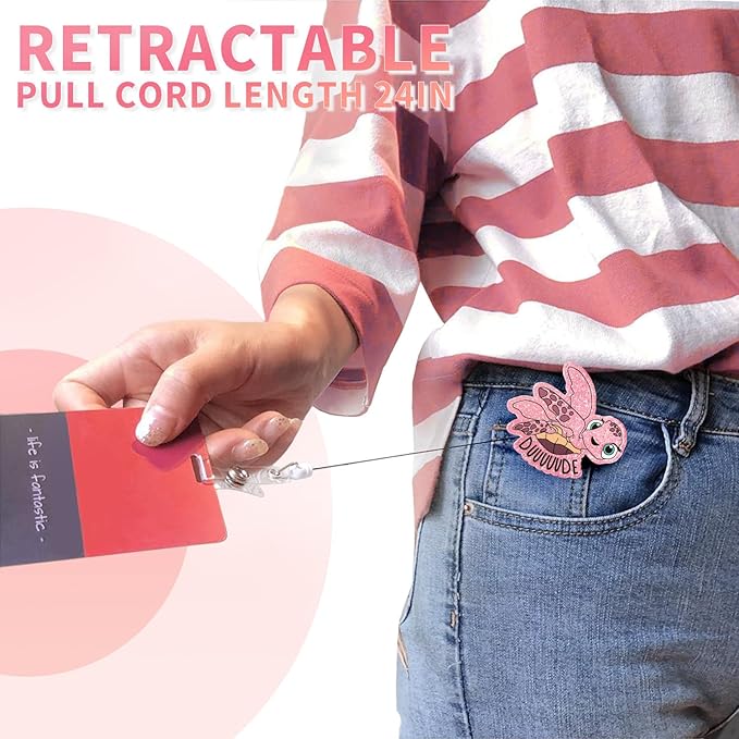 Aoryalps DUUUUUDE Retractable Badge Reel Holder Retractable - Image 3
