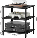LELELINKY 3-Tier AV Media Player Stand Set of 2, Wooden TV Stand, Game Console - Image 3