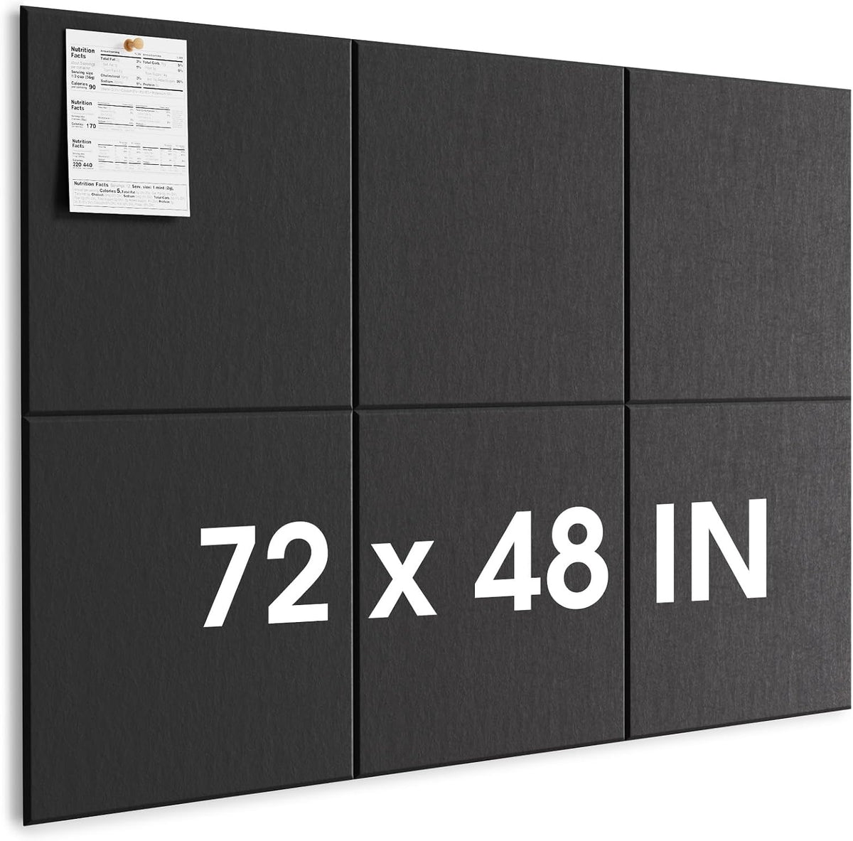 MaxGear Extra Large Bulletin Board 72" x 48", Black Felt Wall Tiles...