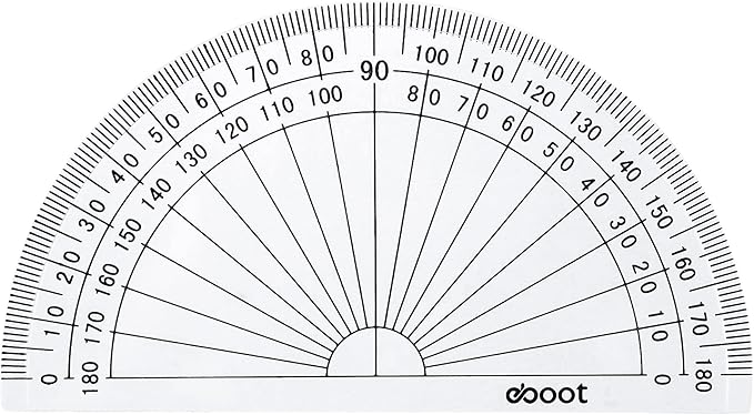 EBOOT 25 Pcs Math Protractors Plastic Protractor 180 Degrees, 4 Inches - Image 8