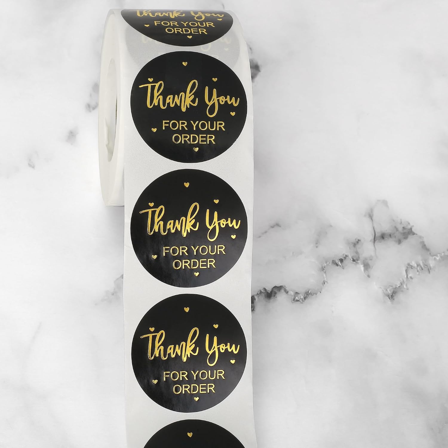 Lpraer 500Pcs 1.5" Thank You for Your Order Stickers Roll Retro Adhesive Thank You Label for Packaging,Small Business,Envelopes,Cards,Letters,Boxes