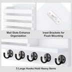 Lwenki Key Holder for Wall – Decorative Wooden Mail Holder and Key Shelf - Image 3