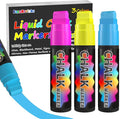 FansArriche Jumbo Window Markers, 3 Pack 15mm Neon Chalk Pens, Liquid Chalk by FansArriche