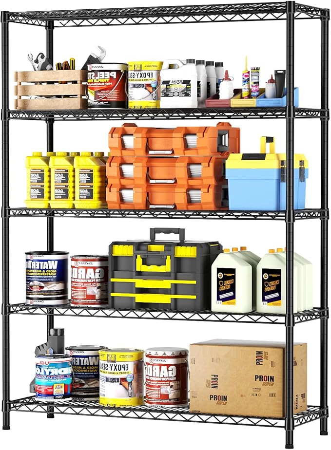 SINGAYE 5 Adjustable Heavy Duty Garage Shelving Wire Shelves Metal Standing by SINGAYE