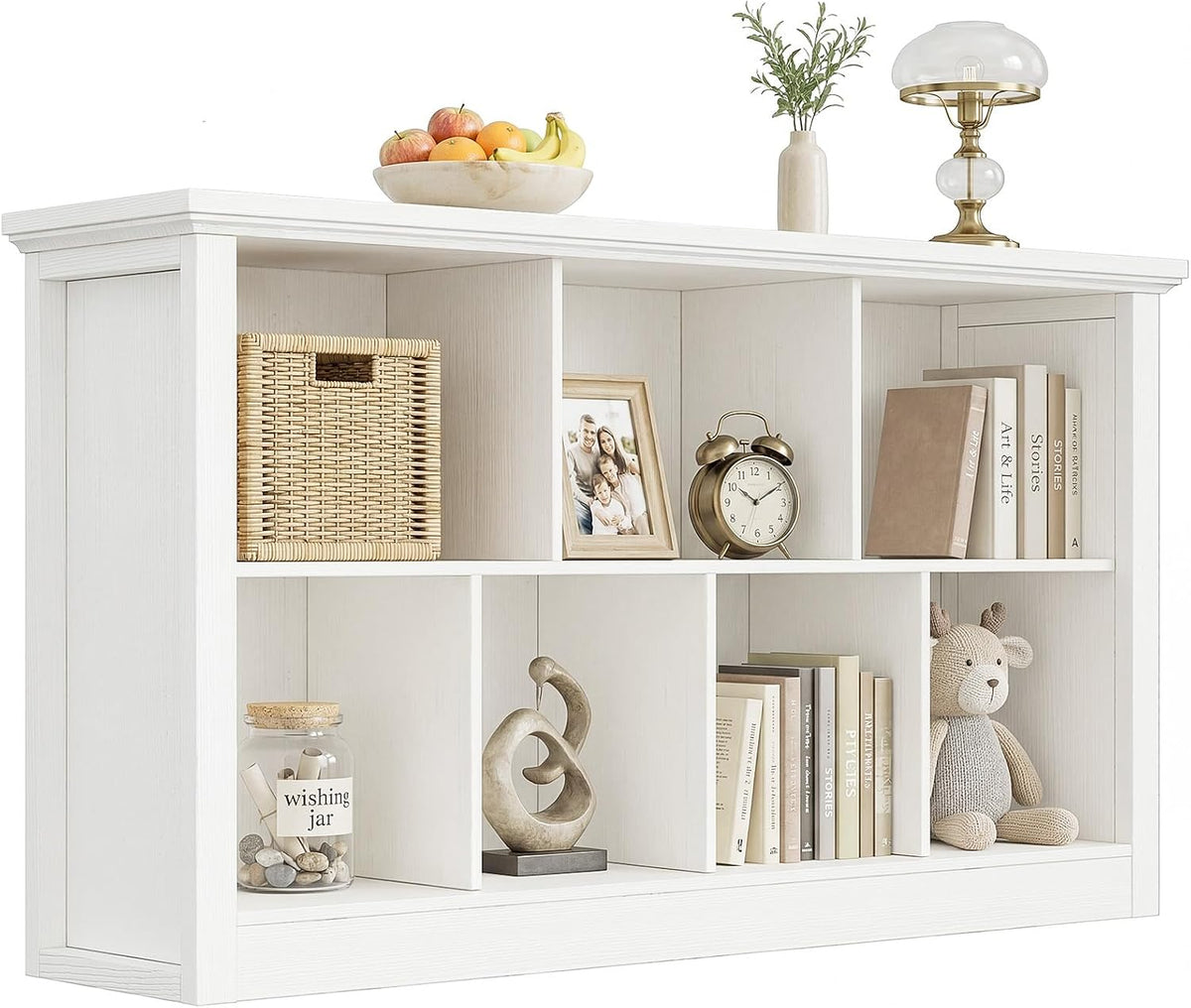 Unikito Cube Storage Organizer, Open Cube Bookshelf with Base, Warm White