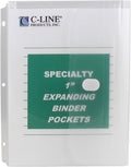 C-Line Biodegradable Acid-Free Poly Binder Pocket with 1-Inch Gusset, Side Loading, Clear, 10 Pockets per Pack (33747)