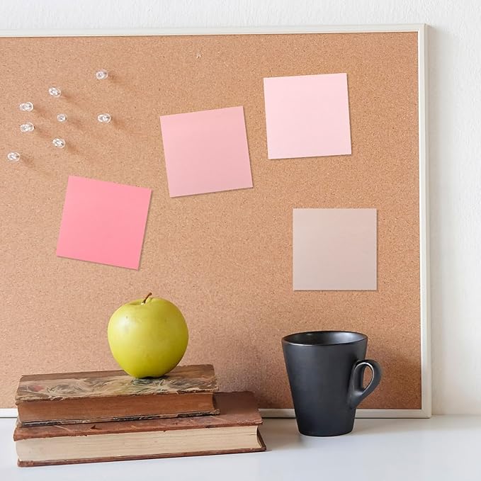 Thenshop 12 Pads Pink Sticky Notes 3''x3'', Self Stick Notes Pads Pink Office - Image 6
