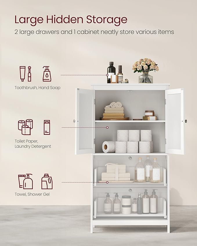 VASAGLE Floor Storage Cabinet, Freestanding Storage Unit - Image 5