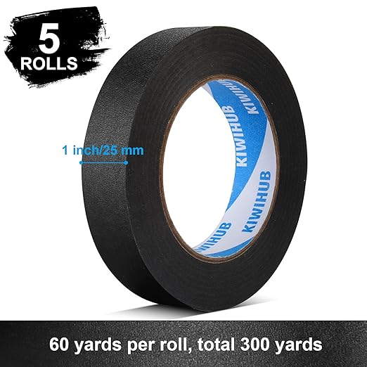 KIWIHUB Black Painters Tape, DIY Crafting, Decoration and School Projects - Image 2