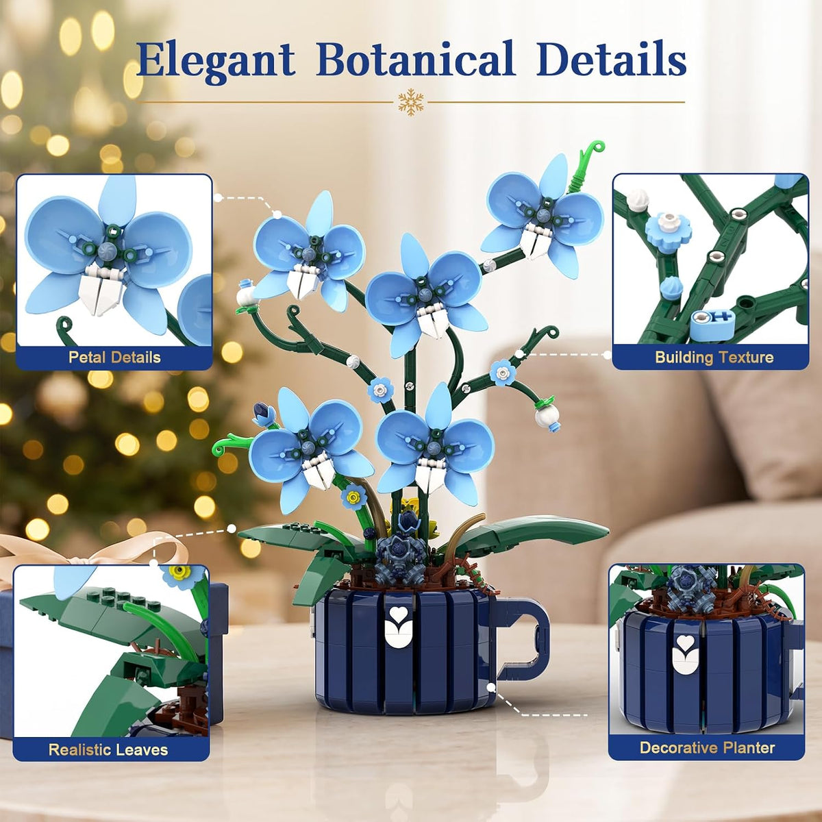 Orchid Flower Advent Calendar 2026, 24-Day Christmas Countdown Building Set