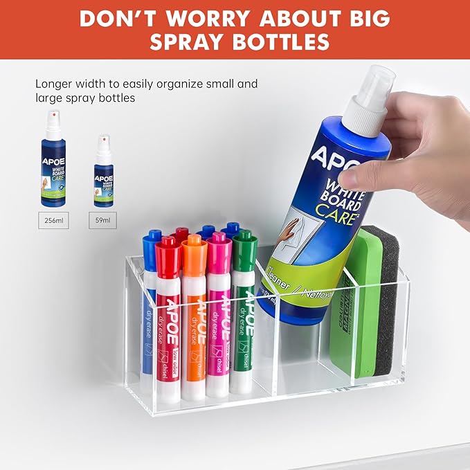 Banafich Magnetic Dry Erase Marker Holder, Acrylic Magnet Pen Holder - Image 3