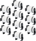 Double Dragon DK-22251 Continuous Labels Roll, 62mm(W) x 15.24m(L) | Red & Black Print on White | Compatible with Brother P-Touch QL-800, QL-810W, QL-820NWB | Comes with Holder (Pack of 10)
