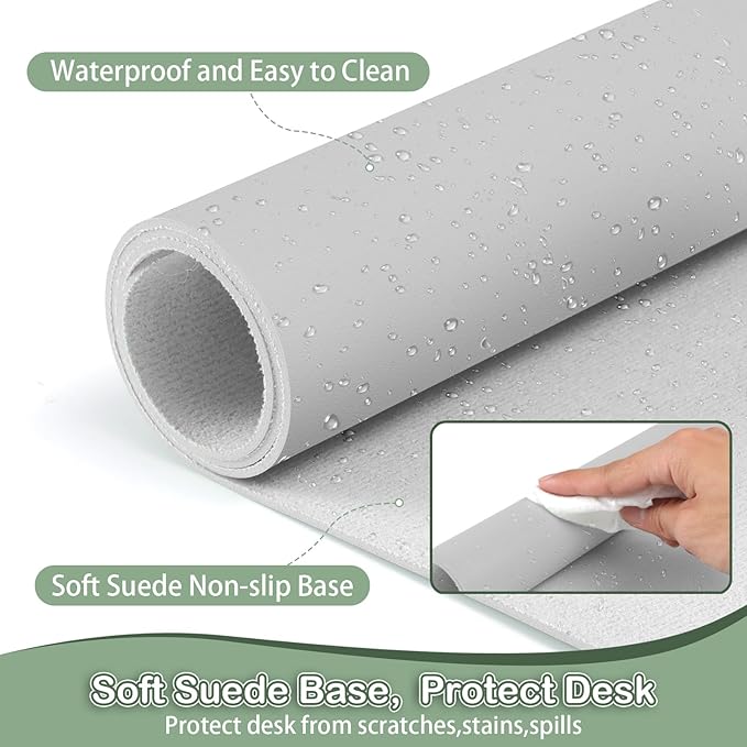Boutilon Leather Desk Pad Protector, Non-Slip Mouse Pad, Laptop Desk Pad - Image 4