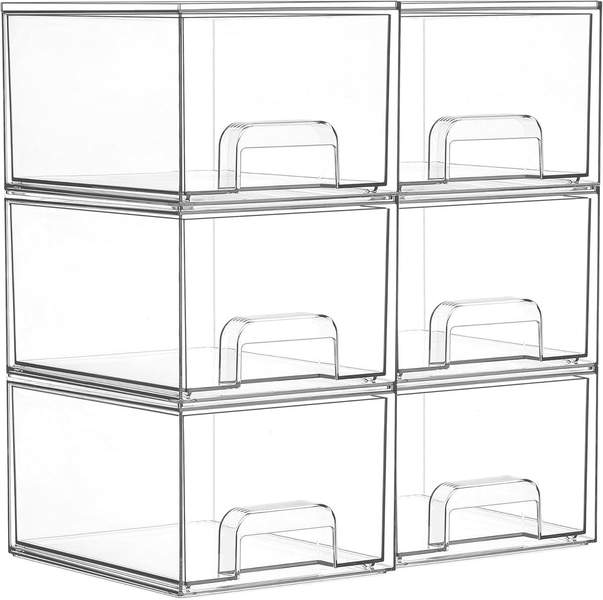 vtopmart 6 pack small clear stackable storage drawers, main product view