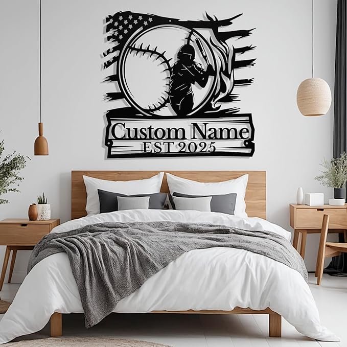 Personalized Softball Metal Sign, Custom Softball Signs Wall Art, Custom Name - Image 5