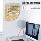 EASEPRES 5 Pocket Mesh Hanging Wall File Organizer, Wall Mounted Mail Paper - Image 5
