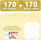 Manila Folders, HERKKA 170 Pack 1/3 Cut Tab File Folders, Manila Folders 8.5 x - Image 5
