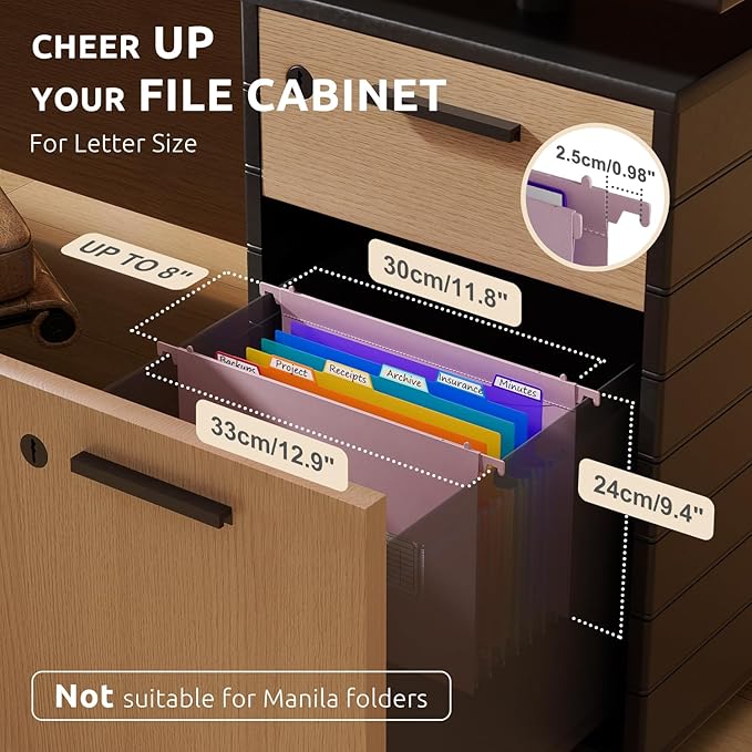 ThinkTex Plastic Expanding Hanging File Folders, 7 Innovative 1.2" Accordion - Image 2